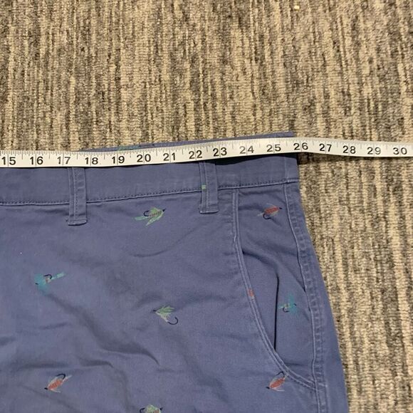 The Foundry Mens Size 54 Blue Fish Lure Pattern Bermuda Cotton Shorts Flat Front - Picture 5 of 7